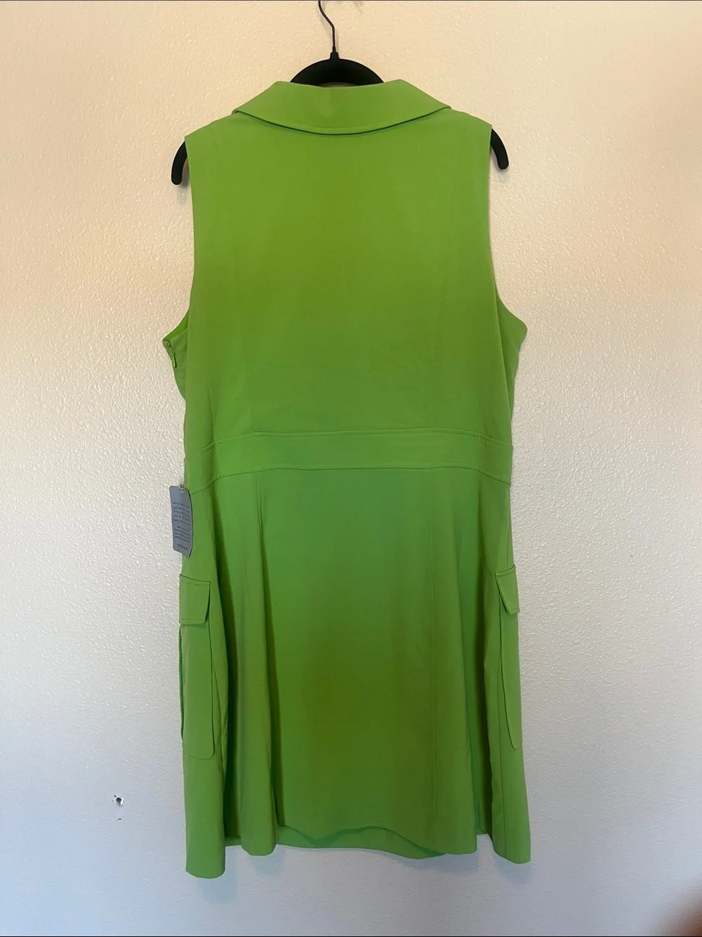 Tahari ASL Bright Green Sleeveless Notched Sheath Dress - Picture 8 of 8